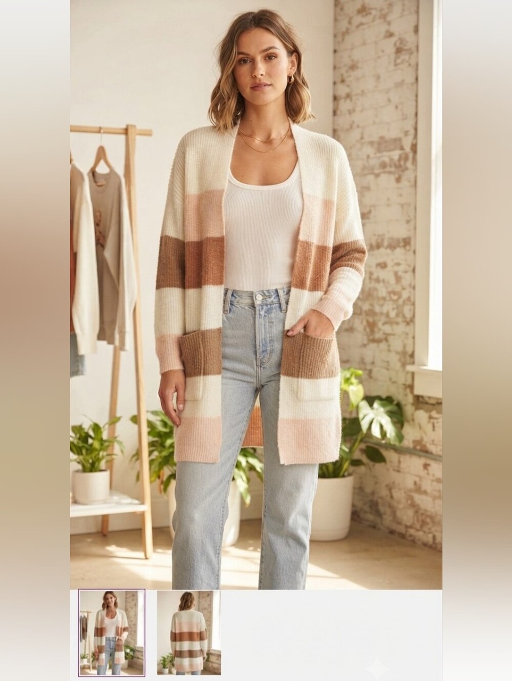 Hem and Thread Oversized Loose Knit Cardigan  Med  NWT